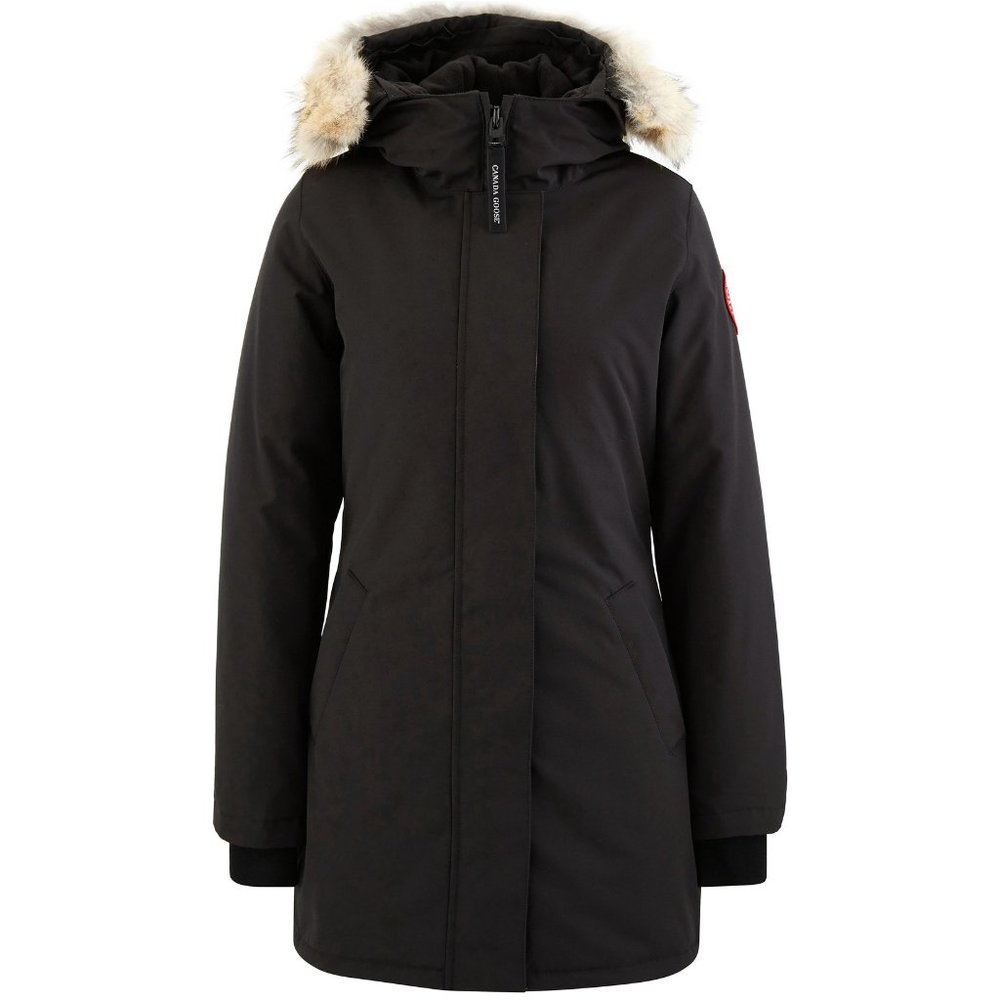 Canada Goose Black Insulated Ski Jacket with Fur-Trimmed Hood